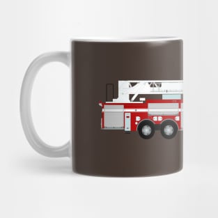 Red and White Fire Truck - Ladder Mug